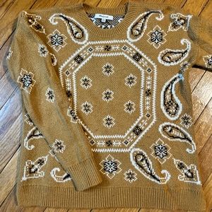 Madewell yellow patterned sweater XXS rare